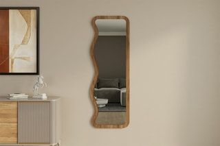 Miroir Asel - 50 x 160 x 2,2 cm - Imitation noyer