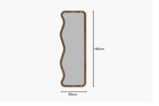 Miroir Asel - 50 x 160 x 2,2 cm - Imitation noyer