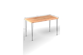 Table et 4 chaises Imitation chêne et noir - 120 x 75 x 60 cm