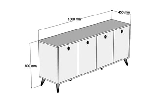 Buffet 4 portes - 180 x 80 x 45 cm