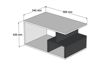 Table basse Arte 2040 - 90 x 54 x 42 cm