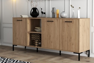 Buffet 3 portes Imitation bois - 180 x 80 x 45 cm