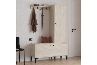 Meuble d'entrée 3 portes Lex - 110 x 175 x 40 cm