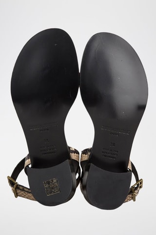 Sandales à talons en cuir - Beige
