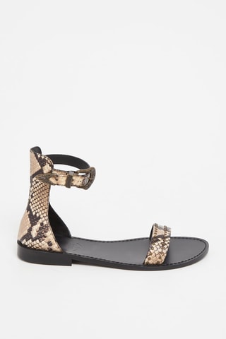 Sandales en cuir de chèvre - Beige et marron