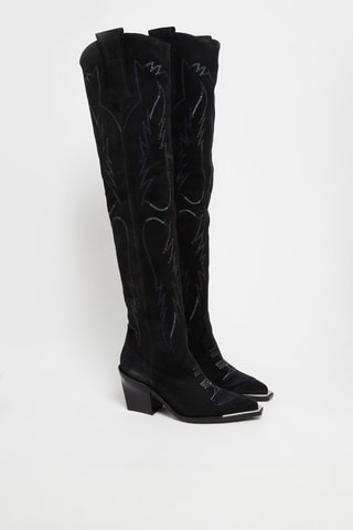 Cuissardes en nubuck - Noir