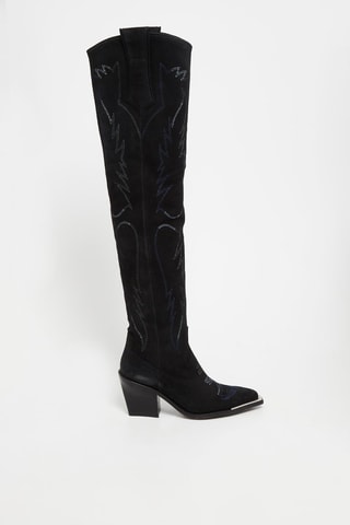 Cuissardes en nubuck - Noir