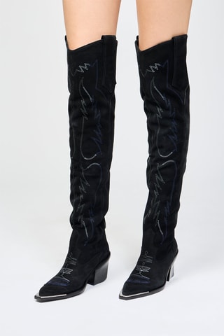 Cuissardes en nubuck - Noir