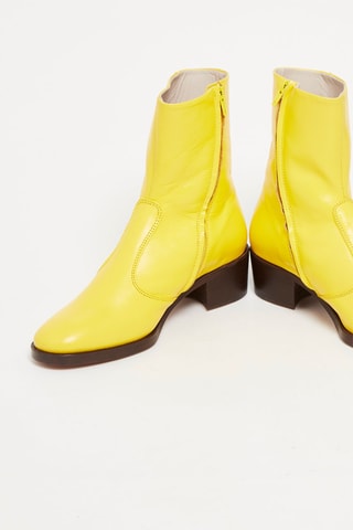 Bottines en cuir - Jaune