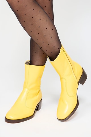 Bottines en cuir - Jaune