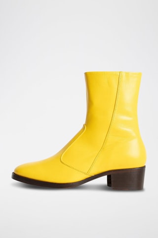Bottines en cuir - Jaune