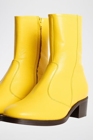 Bottines en cuir - Jaune