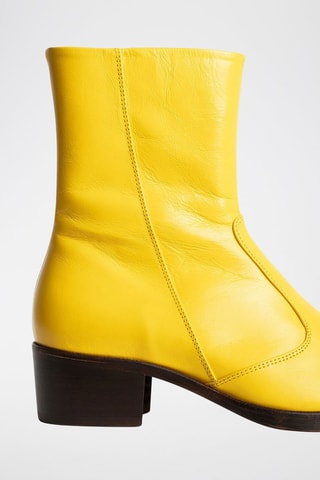 Bottines en cuir - Jaune