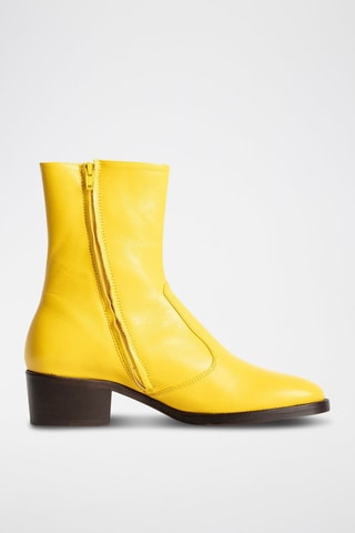 Bottines en cuir - Jaune