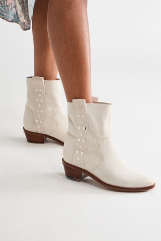 Bottines en nubuck - Ecru