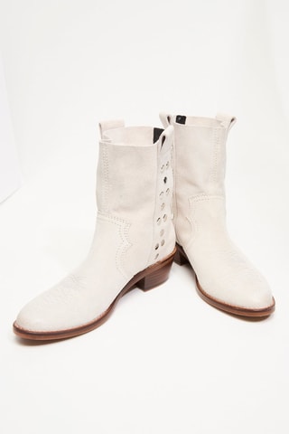 Bottines en nubuck - Ecru