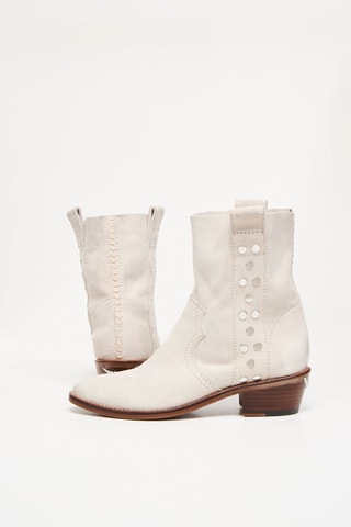 Bottines en nubuck - Ecru
