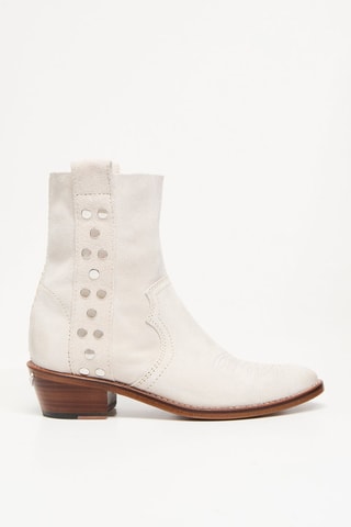 Bottines en nubuck - Ecru