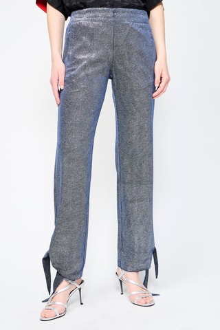 Pantalon taille haute - Bleu nuit chiné