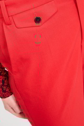 Pantalon en laine vierge taille haute - Rouge