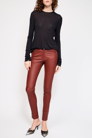 Pantalon en cuir d’agneau - Bordeaux