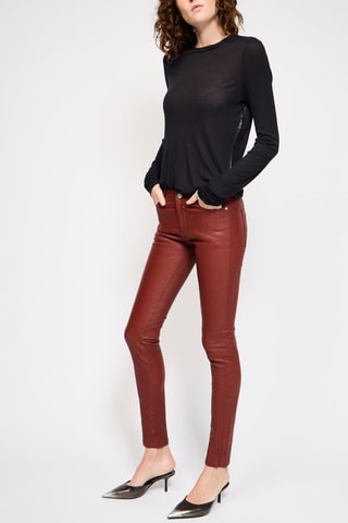 Pantalon en cuir d’agneau - Bordeaux
