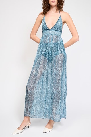 Robe de plage en soie - Bleu clair