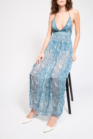 Robe de plage en soie - Bleu clair