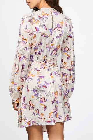 Robe en soie - Ecru et mauve