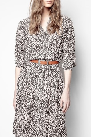 Robe chemise en mérinos - Corail