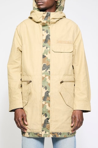 Parka réversible à capuche - Beige et kaki