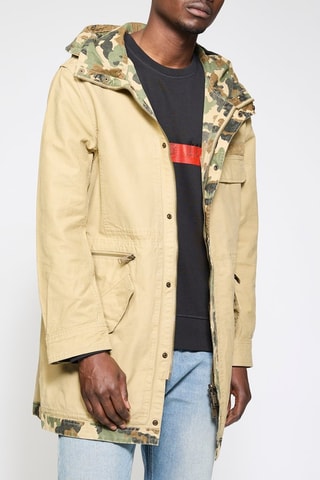 Parka réversible à capuche - Beige et kaki