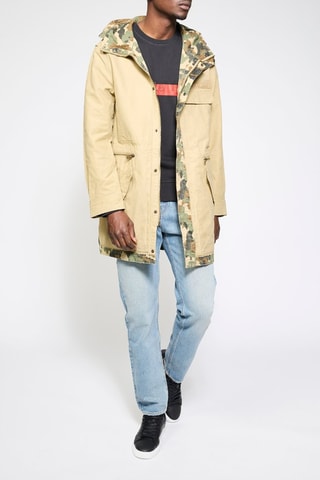 Parka réversible à capuche - Beige et kaki