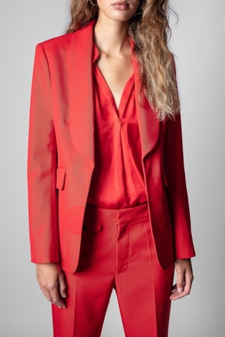 Blazer en laine vierge - Rouge