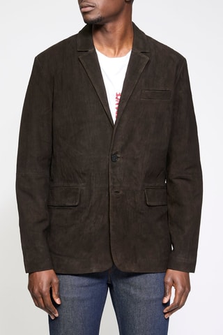 Blazer en cuir de chèvre - Marron