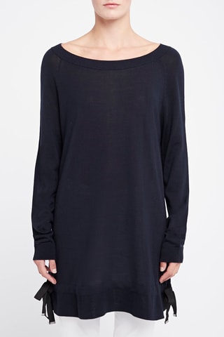 Pull en laine vierge - Bleu marine 
