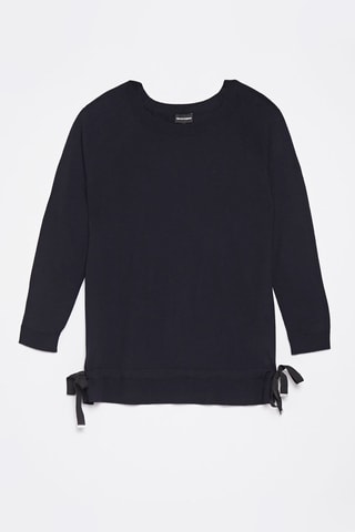 Pull en laine vierge - Bleu marine 