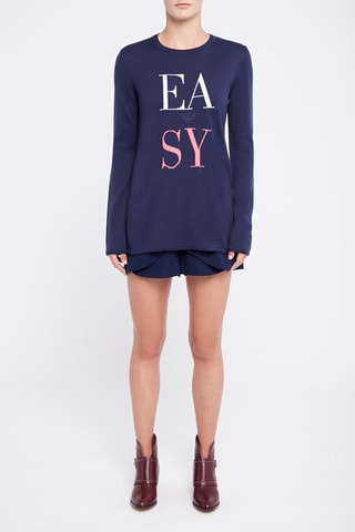 Pull en laine vierge Emporio Armani - Bleu marine