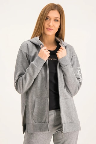 Sweat à capuche - Gris clair chiné - Emporio Armani