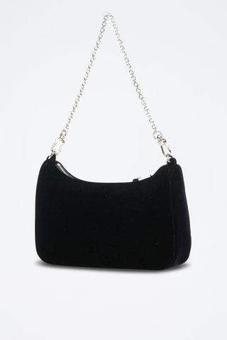 Sac porté épaule en velours - Noir - Emporio Armani