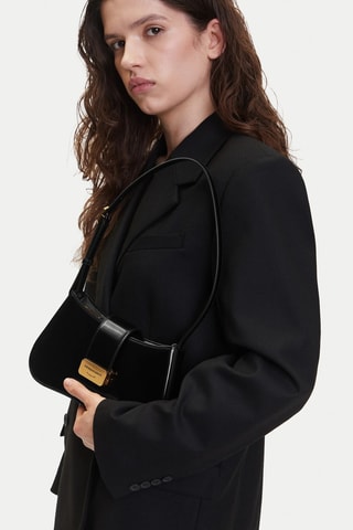 Sac porté épaule verni - Noir - Emporio Armani
