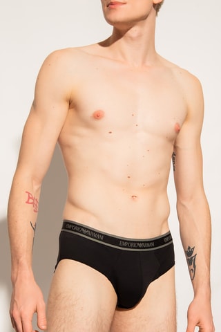 3 slips - Noir et  kaki - Emporio Armani