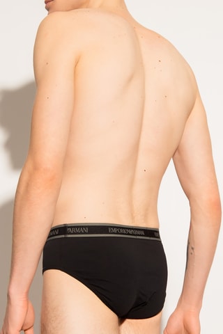 3 slips - Noir et  kaki - Emporio Armani