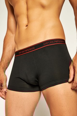 3 boxers - Noir, gris et rouge - Emporio Armani
