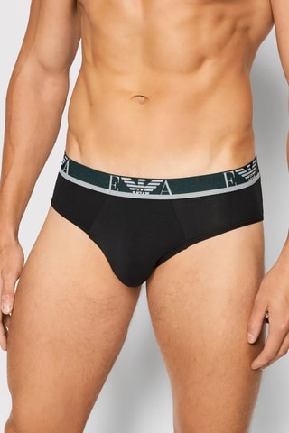 3 slips - Noir et vert - Emporio Armani