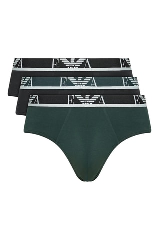 3 slips - Noir et vert - Emporio Armani