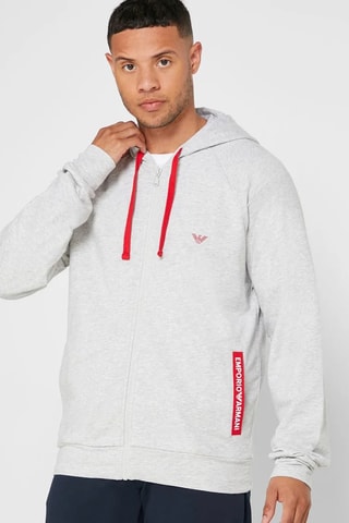 Sweat à capuche - Gris clair chiné - Emporio Armani