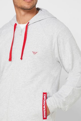 Sweat à capuche - Gris clair chiné - Emporio Armani