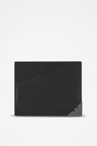 Porte-cartes en cuir - Noir - Emporio Armani