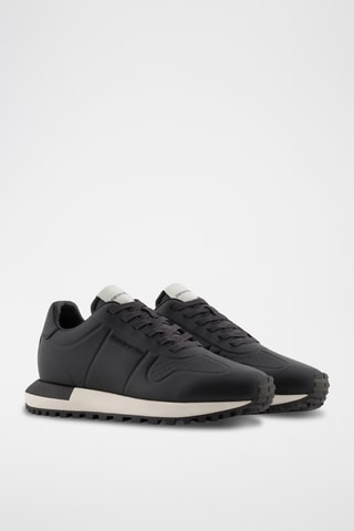 Baskets en cuir - Noir - Emporio Armani